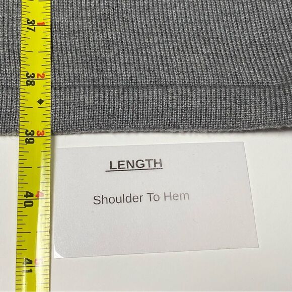 Calvin Klein Gray Long Bell Sleeve Career Wear Knee Length Sweater Dress Size L - Picture 3 of 14